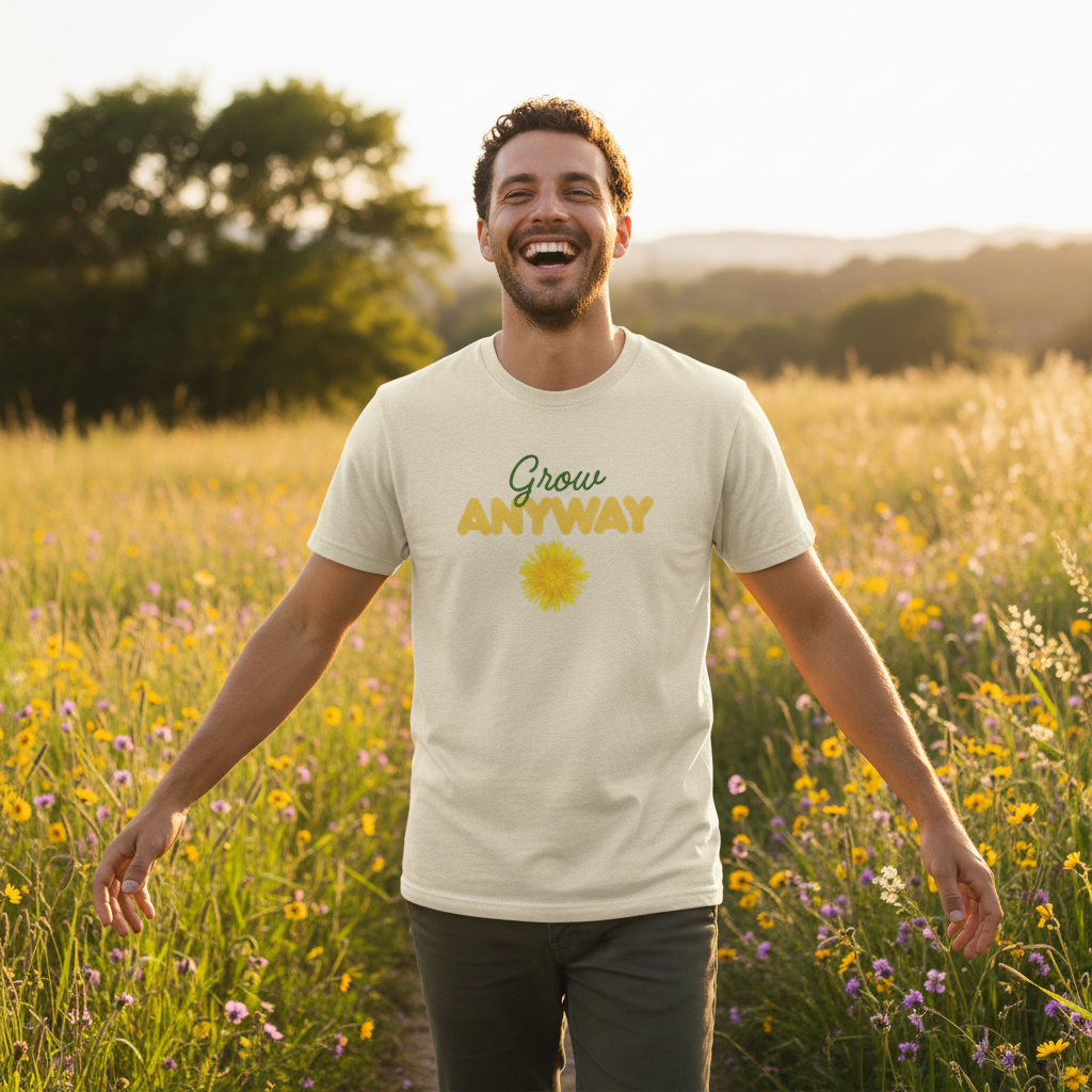 Grow Anyway T-Shirt — Floral Positive Vibe Tee