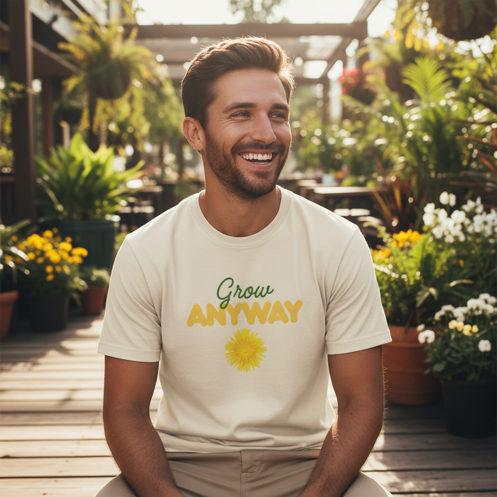 Grow Anyway T-Shirt — Floral Positive Vibe Tee