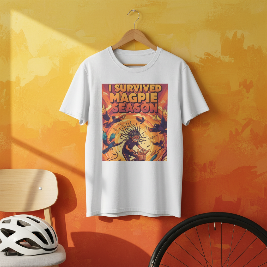 I Survived Magpie Season T-Shirt | Funny Australian Bird Tee for Aussie Humour Fans