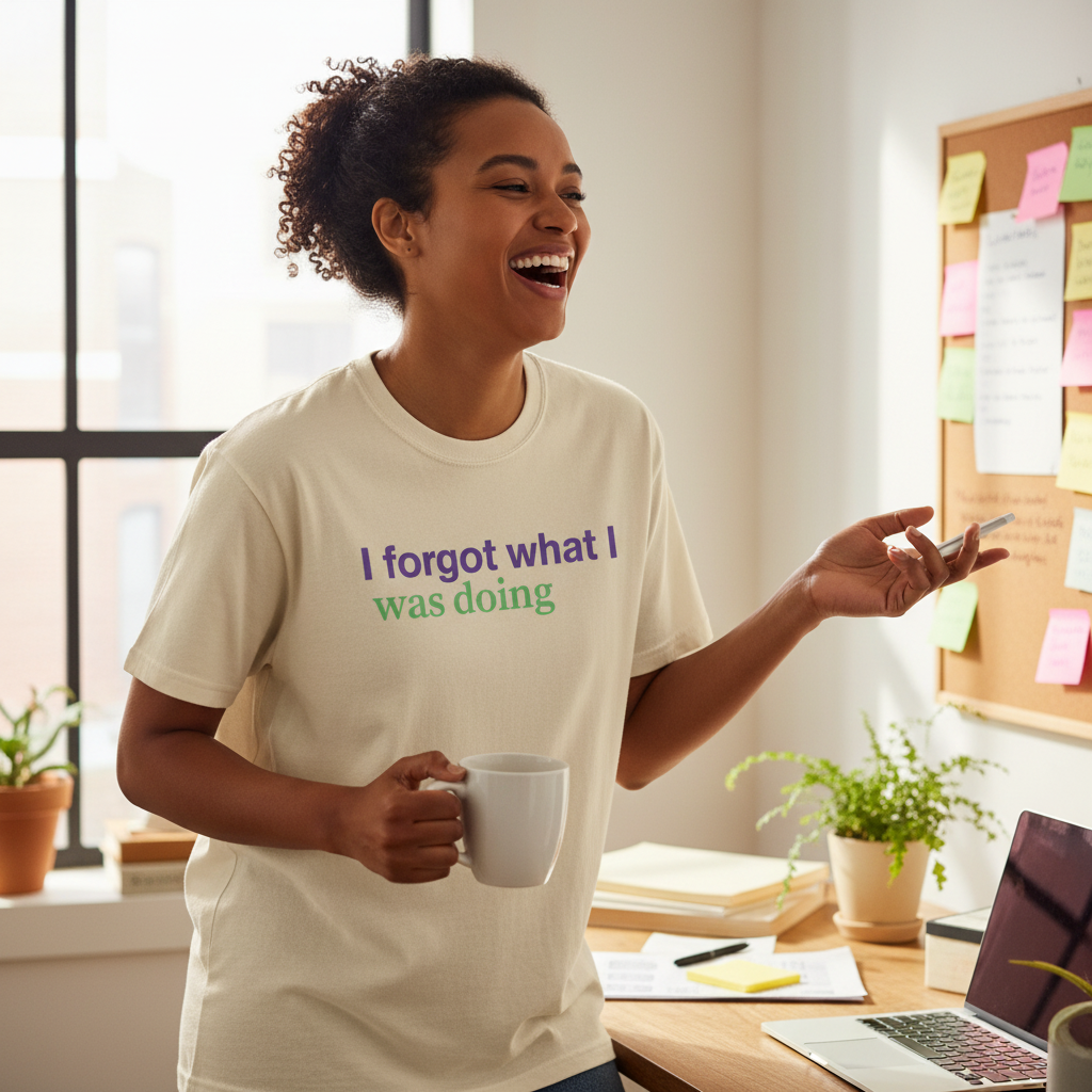 I Forgot What I Was Doing T-Shirt | Funny Minimalist Text Tee