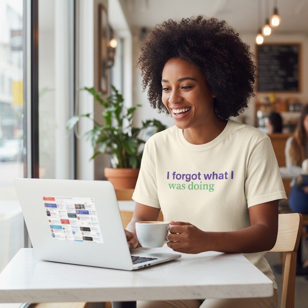 I Forgot What I Was Doing T-Shirt | Funny Minimalist Text Tee