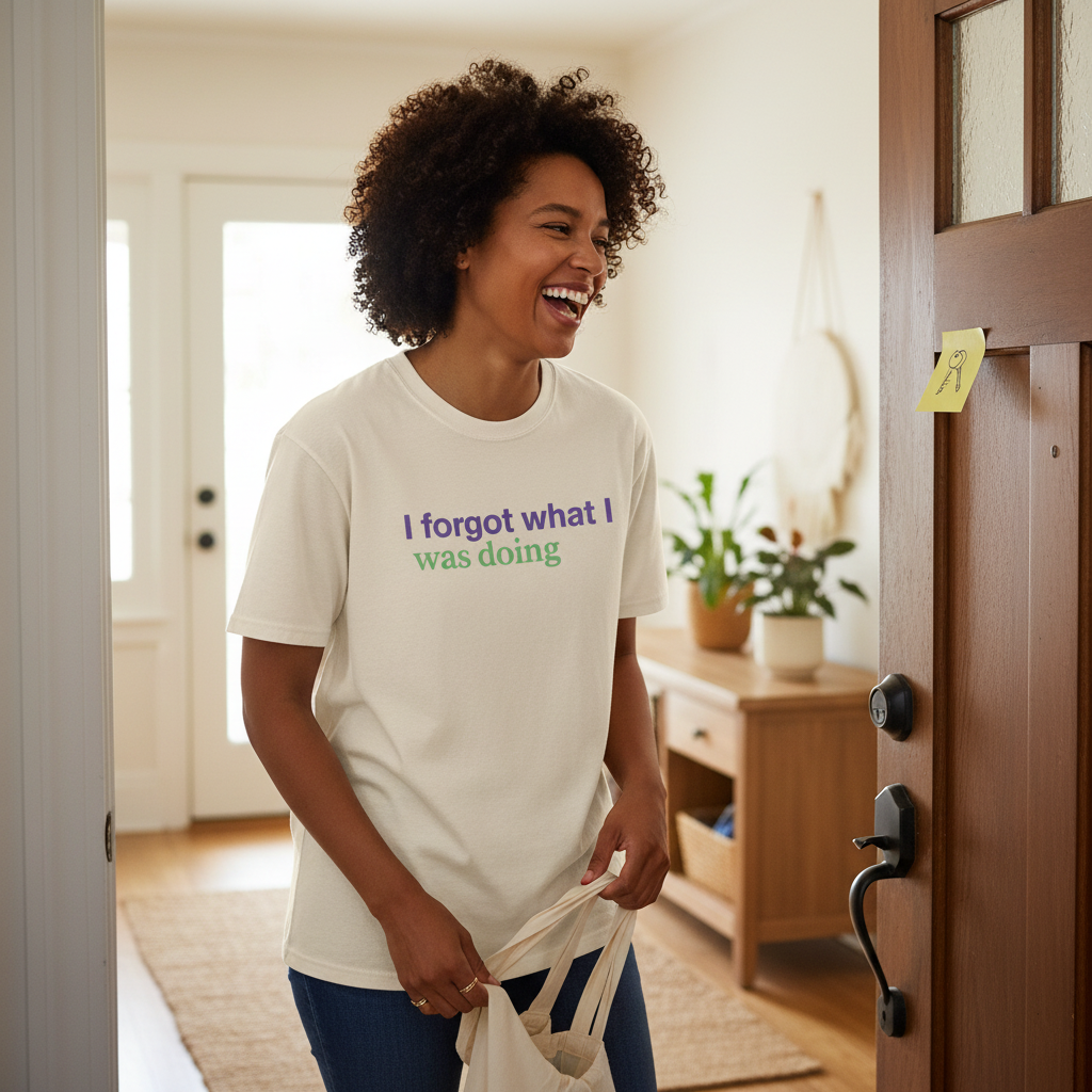 I Forgot What I Was Doing T-Shirt | Funny Minimalist Text Tee