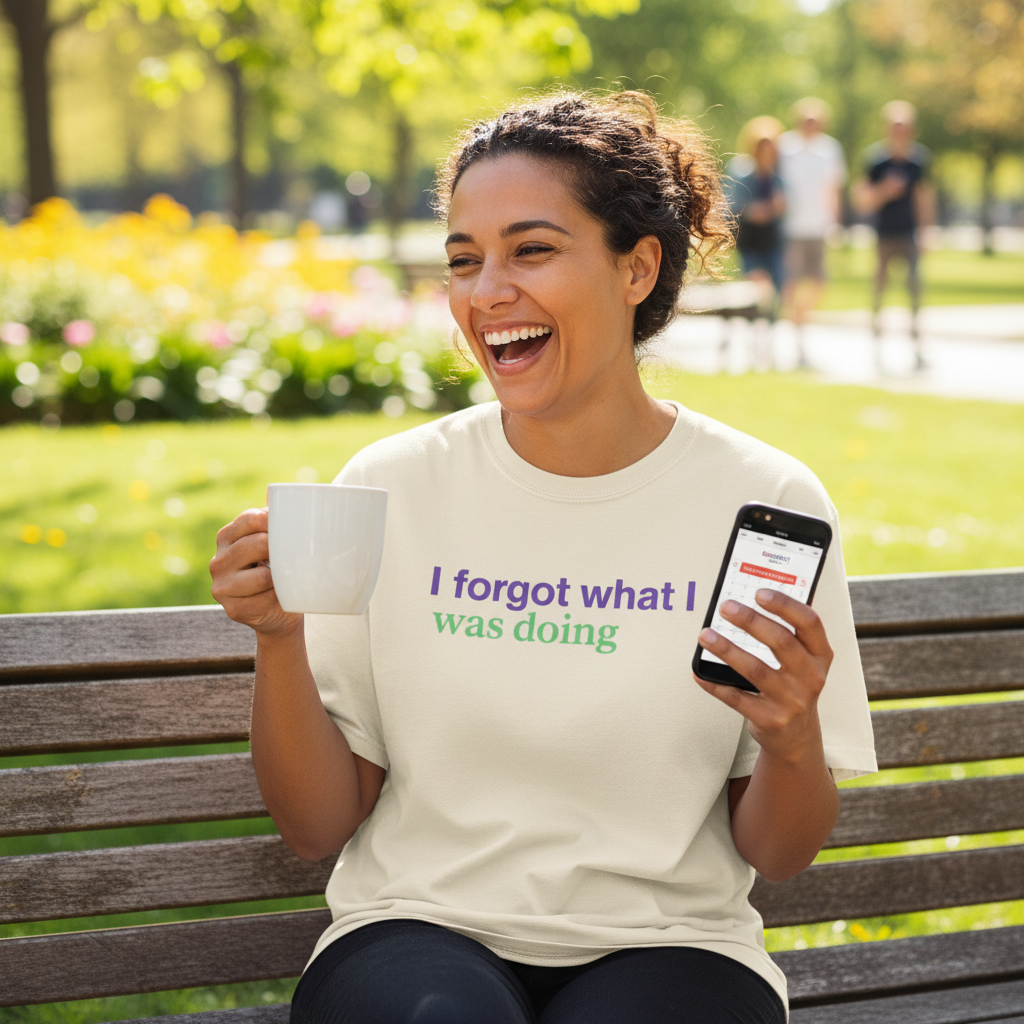 I Forgot What I Was Doing T-Shirt | Funny Minimalist Text Tee