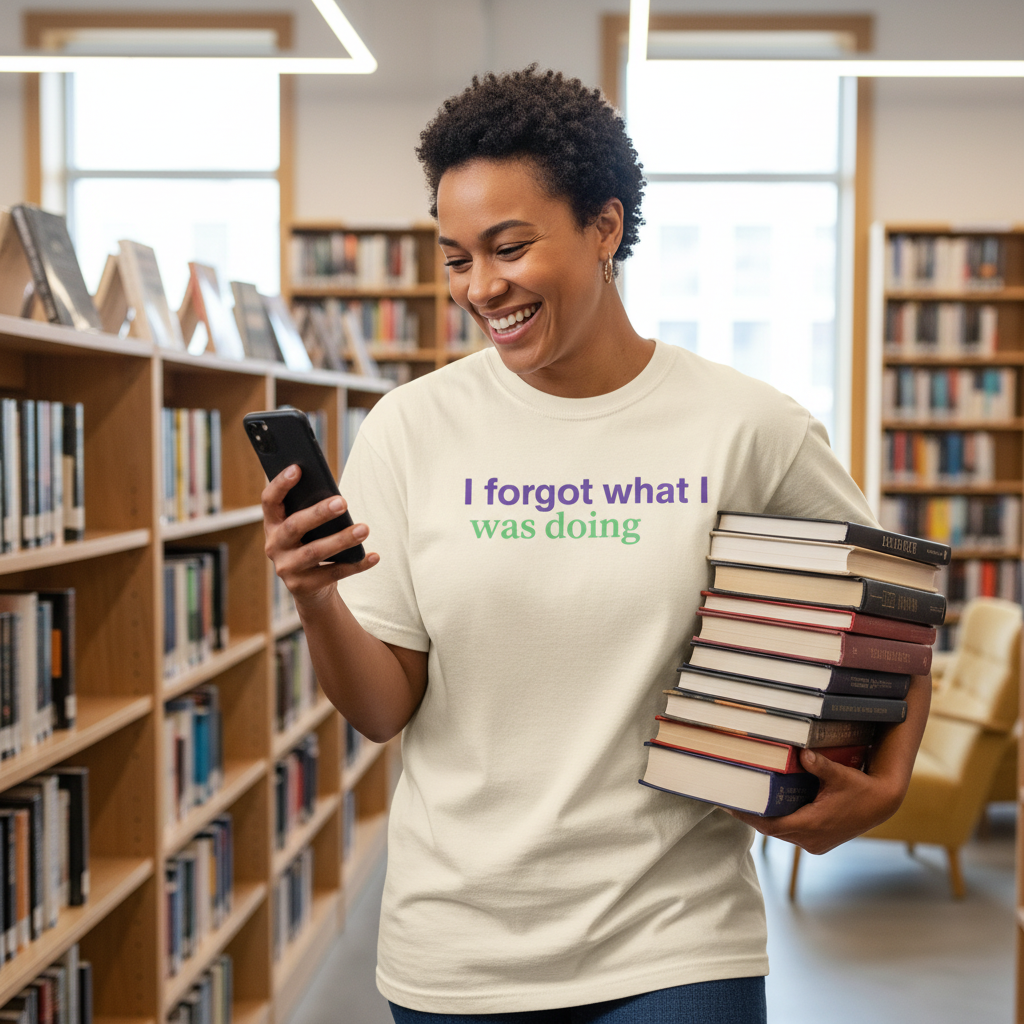 I Forgot What I Was Doing T-Shirt | Funny Minimalist Text Tee