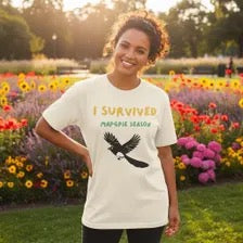 I Survived Magpie Season T-Shirt | Magpie Bird Graphic Tee