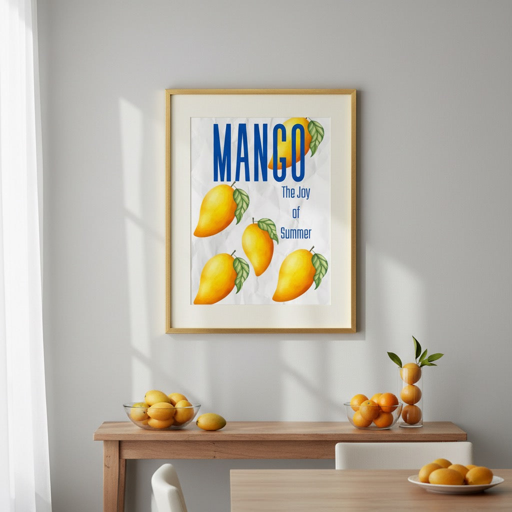 Mango The Joy of Summer Poster | Tropical Fruit Wall Art