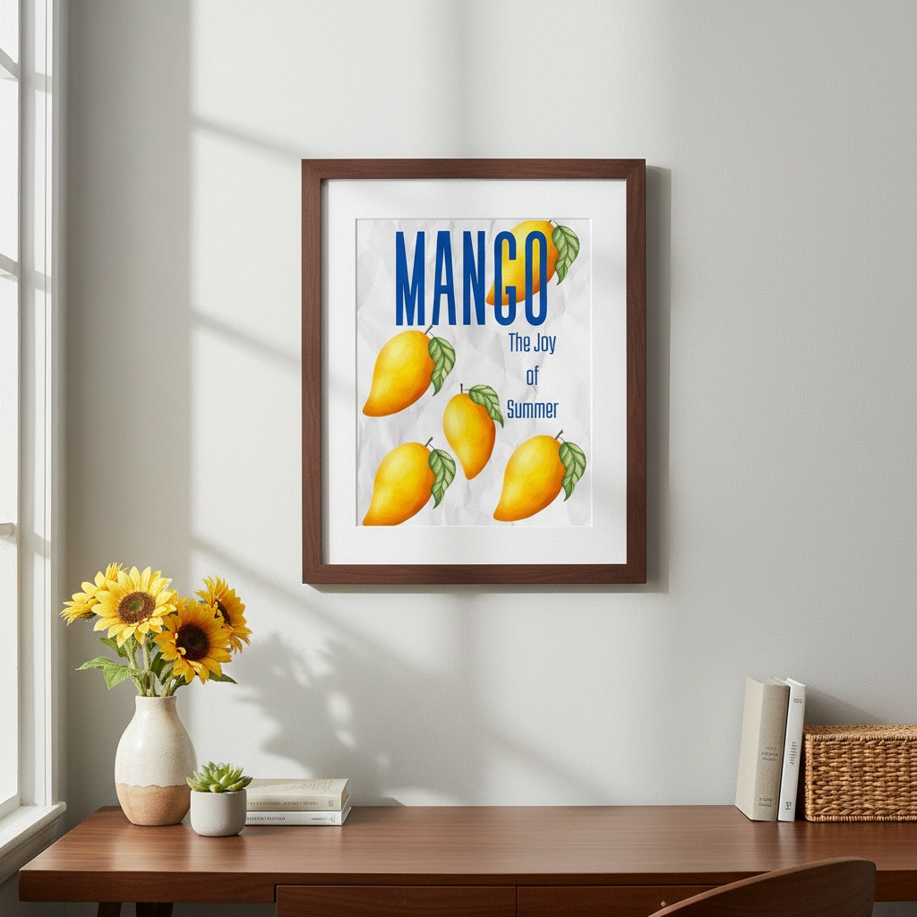 Mango The Joy of Summer Poster | Tropical Fruit Wall Art