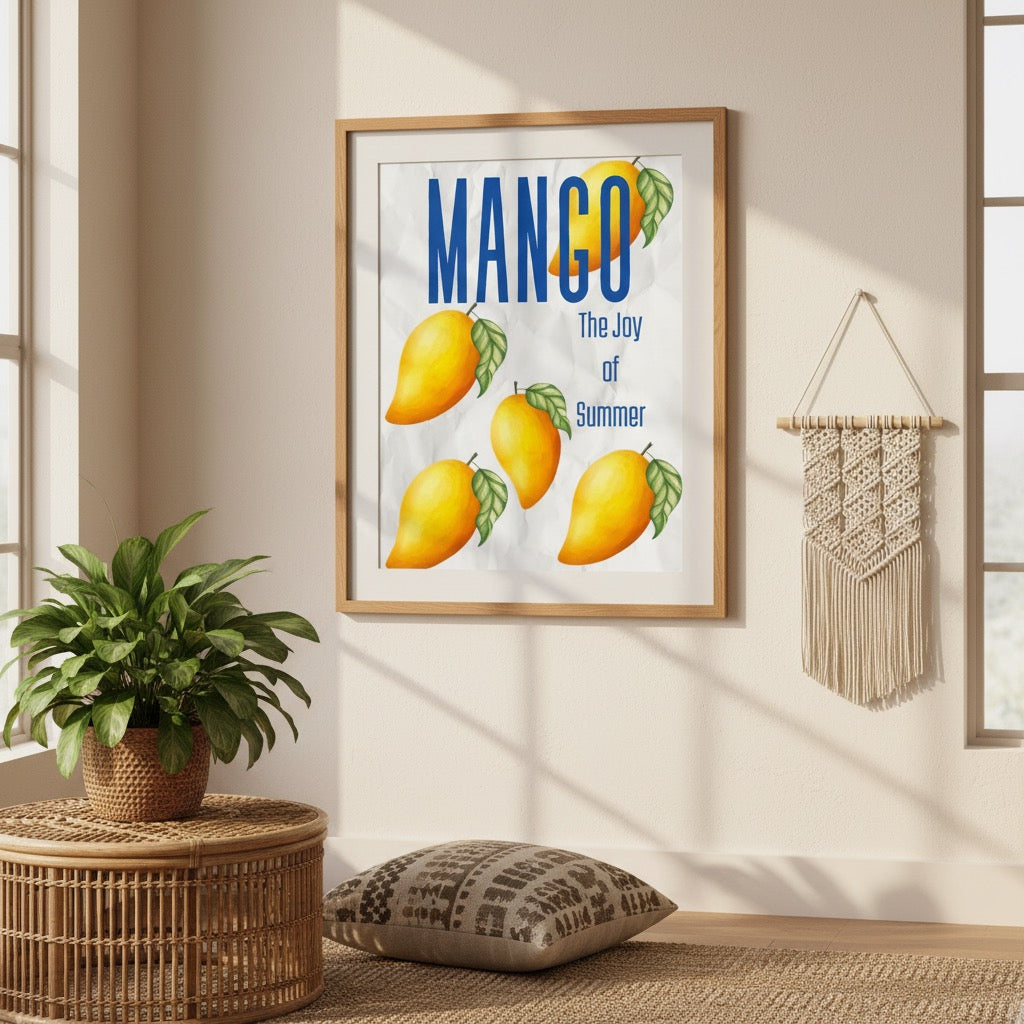 Mango The Joy of Summer Poster | Tropical Fruit Wall Art