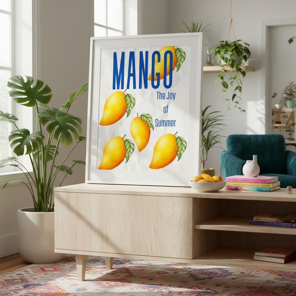 Mango The Joy of Summer Poster | Tropical Fruit Wall Art