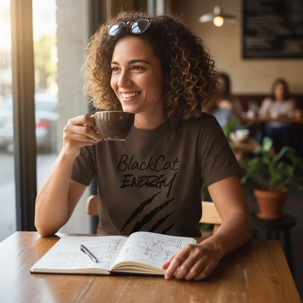 Black Cat Energy T-Shirt | Witchy Cat Lover Graphic Tee