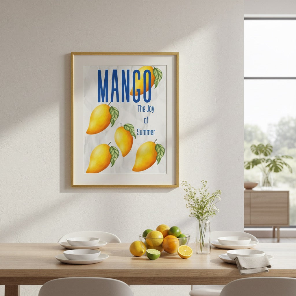 Mango The Joy of Summer Poster | Tropical Fruit Wall Art