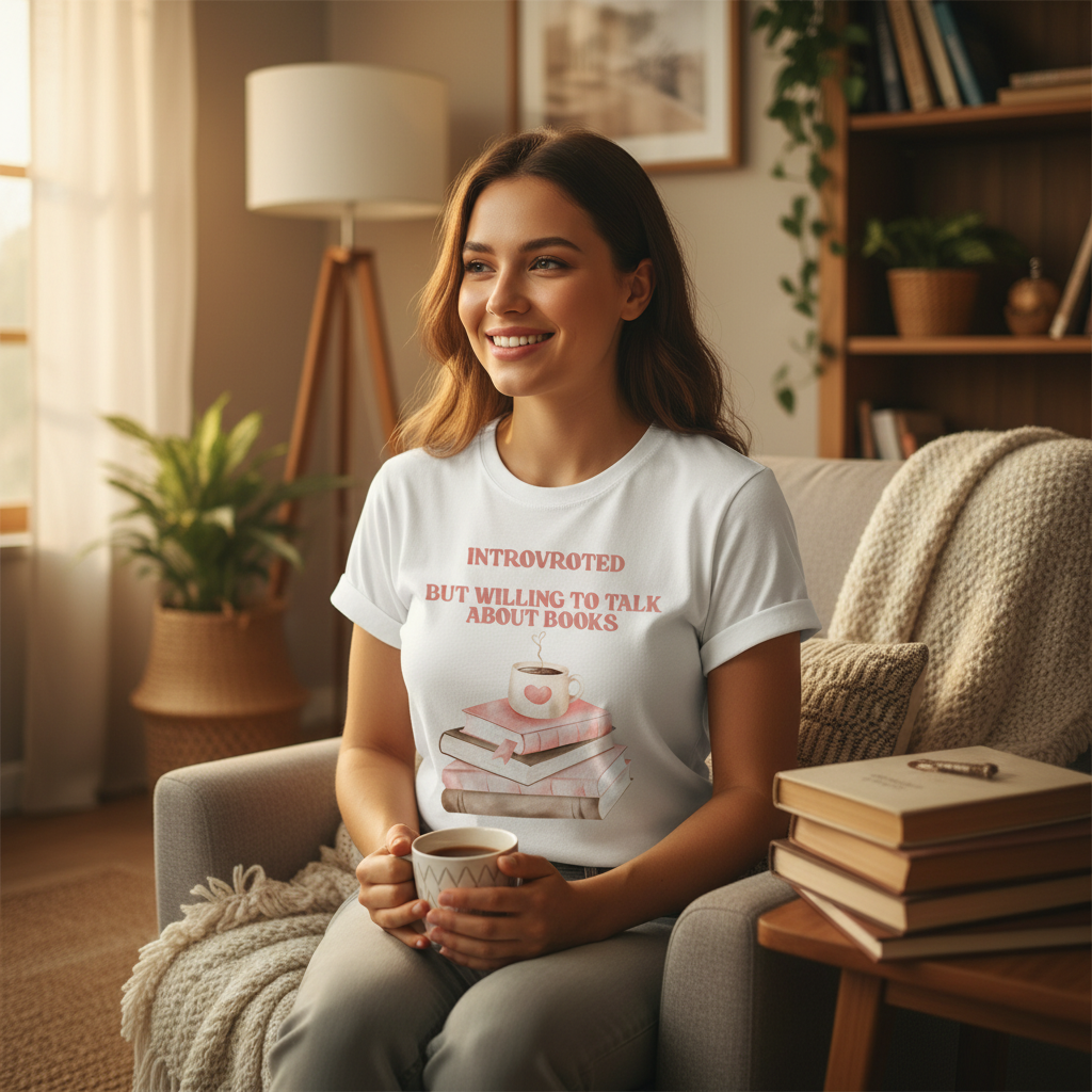 Introverted Book Lover T-Shirt | Funny Reader Gift Tee for Bookworms & Book Clubs