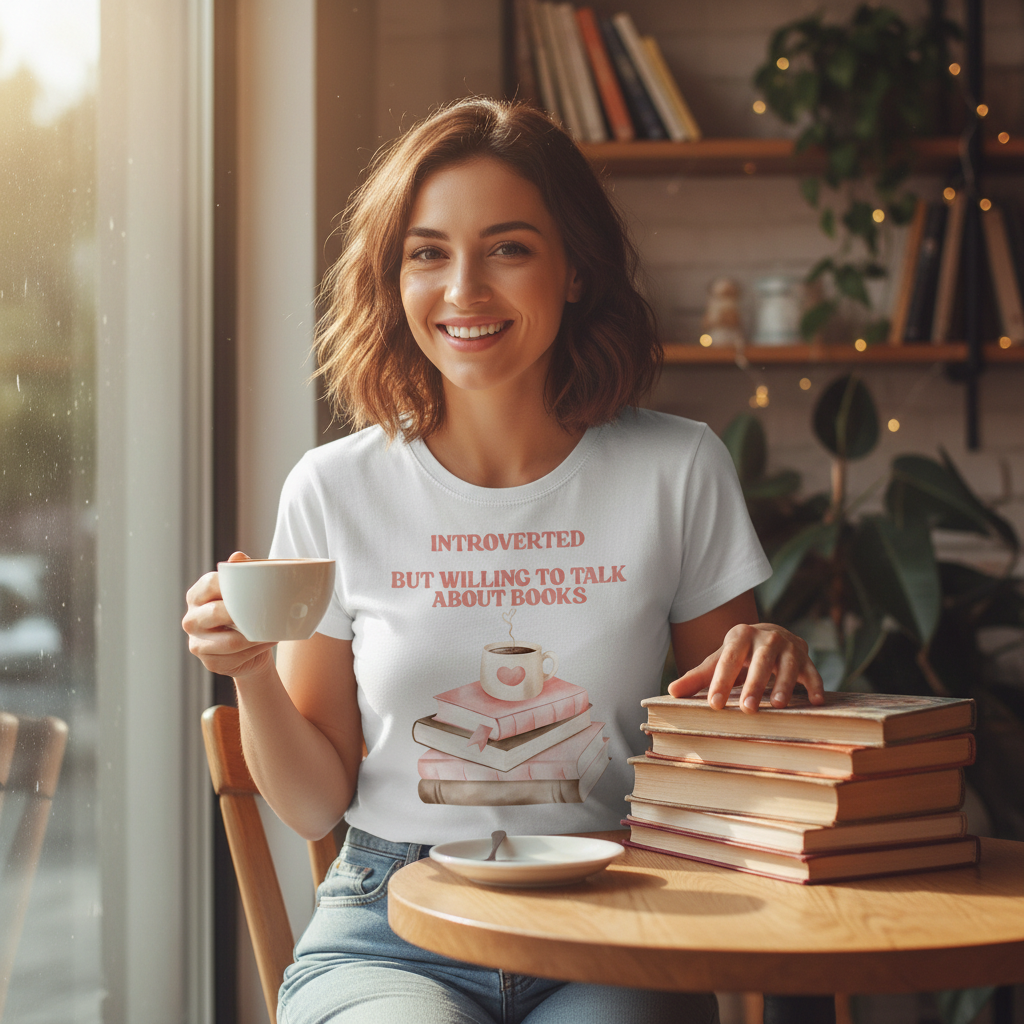 Introverted Book Lover T-Shirt | Funny Reader Gift Tee for Bookworms & Book Clubs