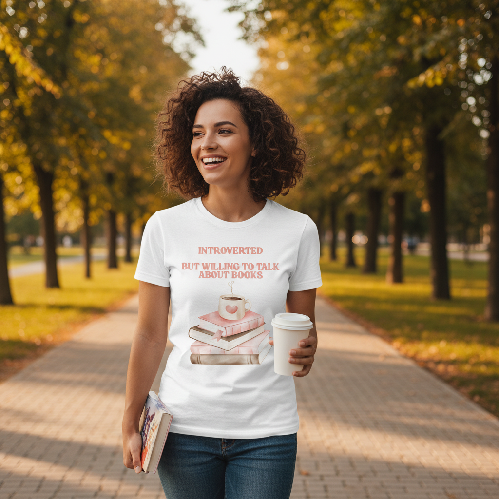 Introverted Book Lover T-Shirt | Funny Reader Gift Tee for Bookworms & Book Clubs