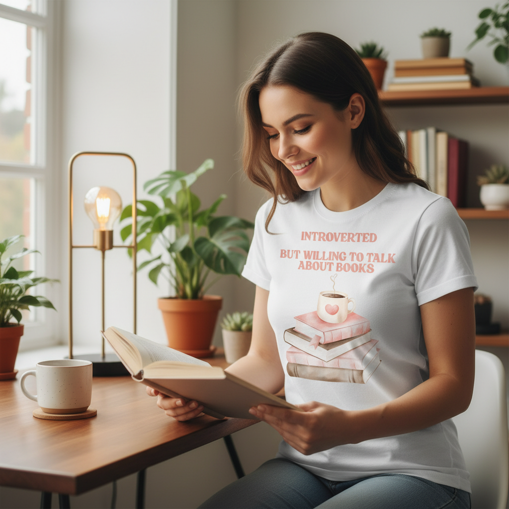 Introverted Book Lover T-Shirt | Funny Reader Gift Tee for Bookworms & Book Clubs