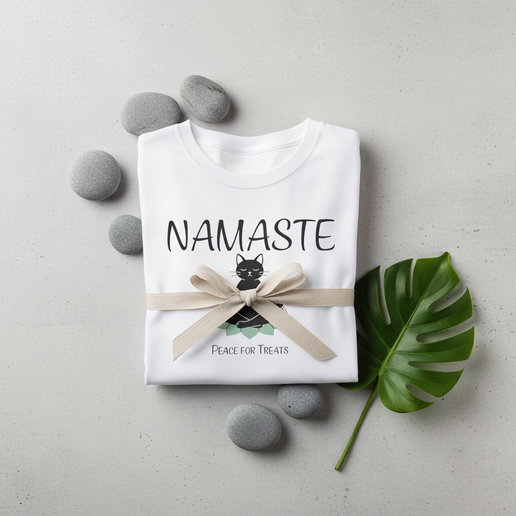 Namaste Cat T-Shirt | Funny Yoga Cat Lover Gift Tee for Yogis & Cat Parents
