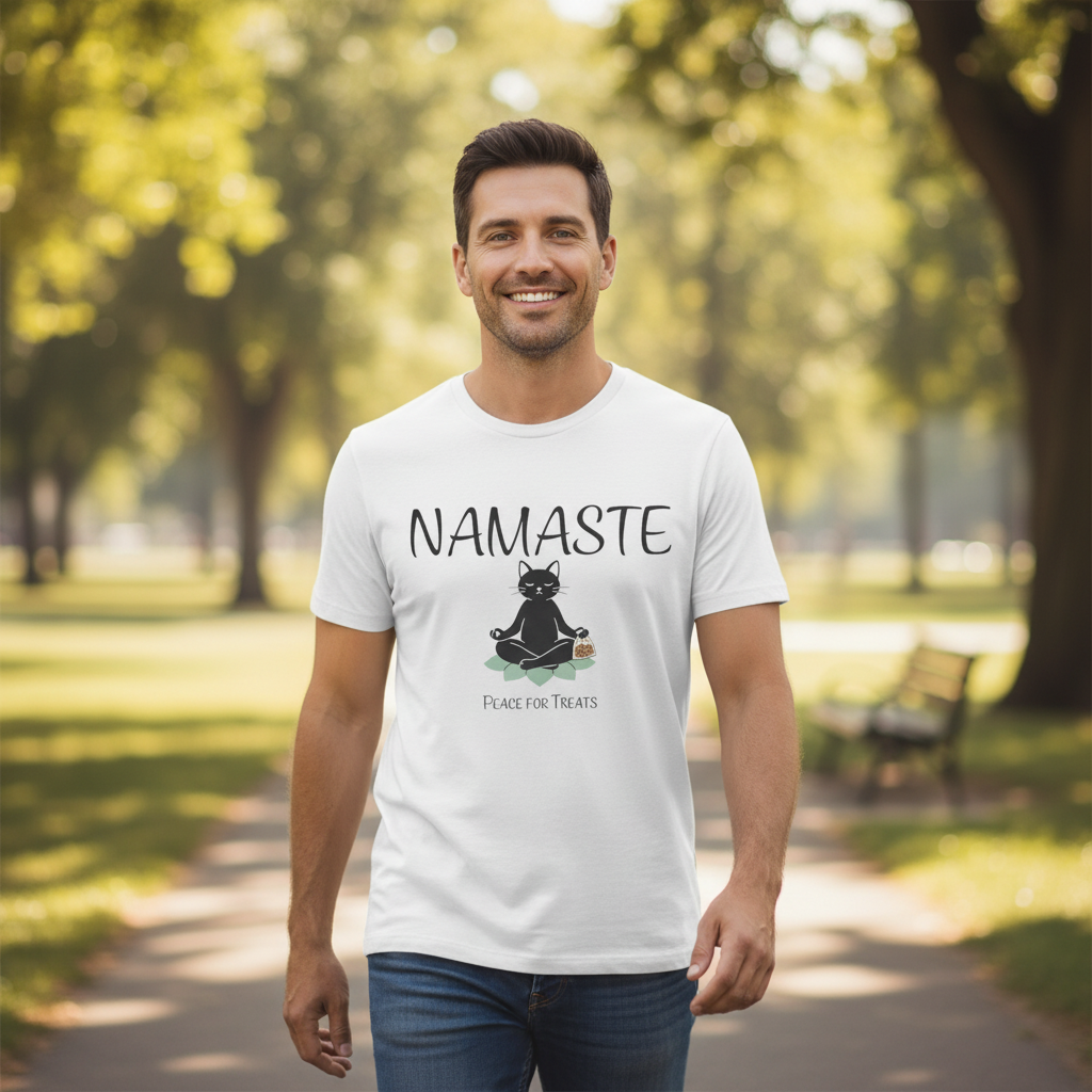 Namaste Cat T-Shirt | Funny Yoga Cat Lover Gift Tee for Yogis & Cat Parents