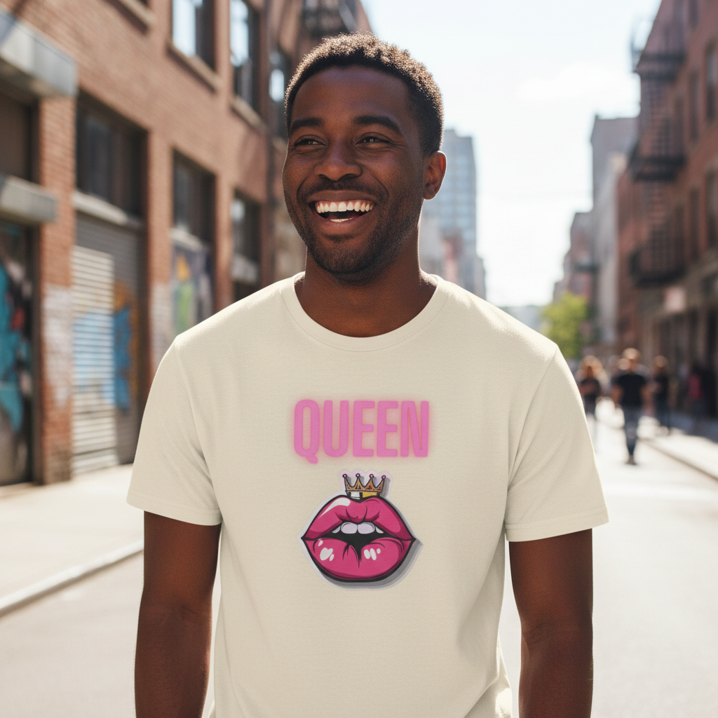 Queen Lip Graphic T-Shirt — Feminine Crowned Lips Tee