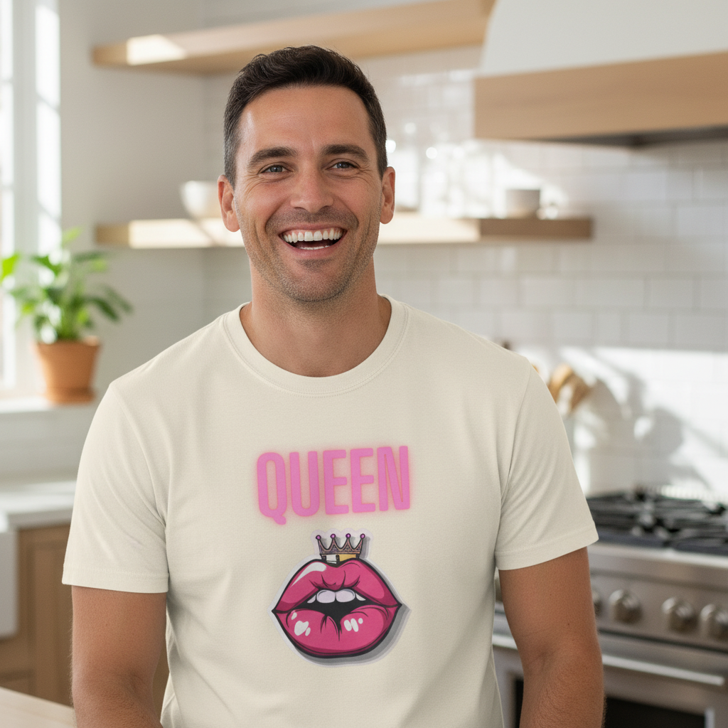 Queen Lip Graphic T-Shirt — Feminine Crowned Lips Tee