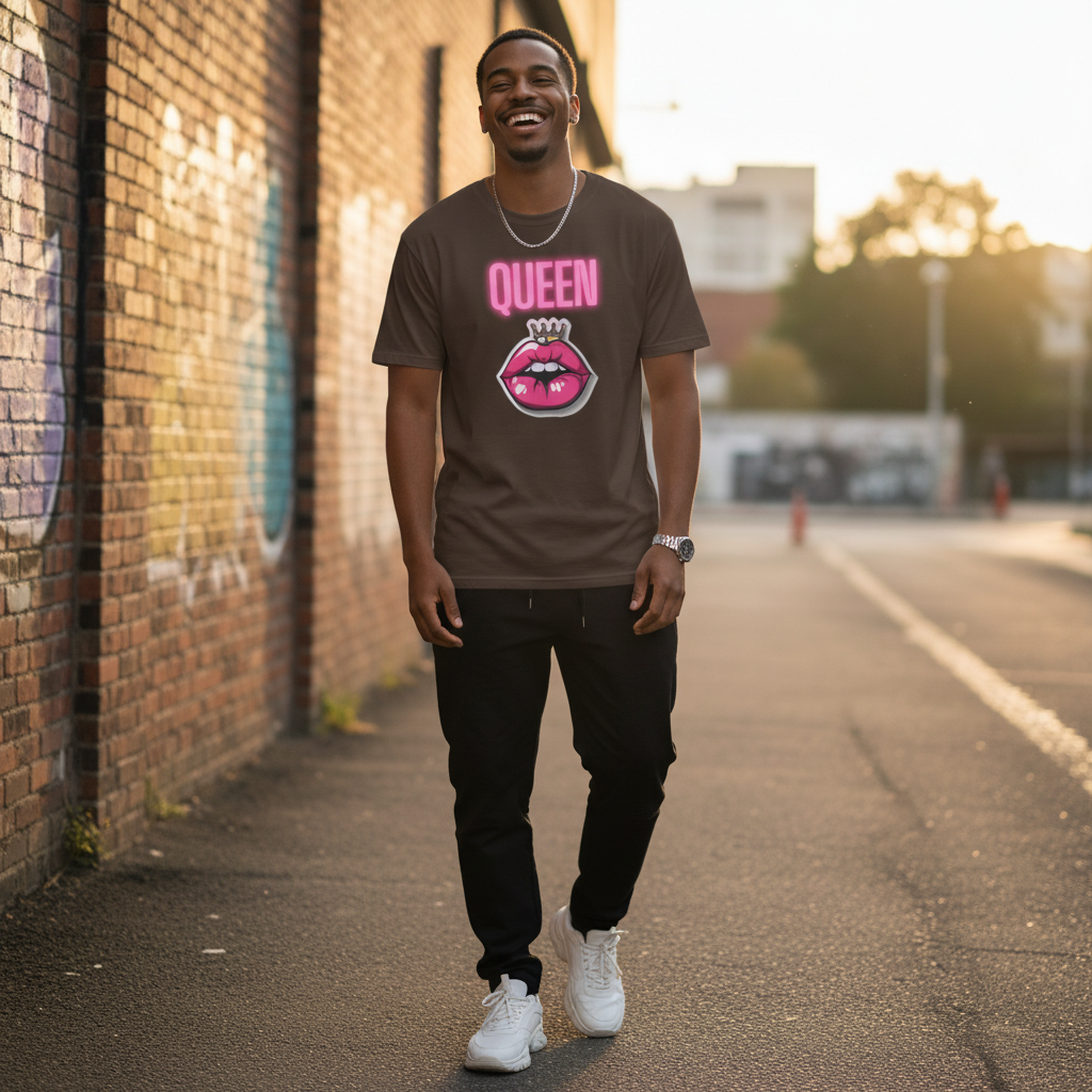 Queen Lip Graphic T-Shirt — Feminine Crowned Lips Tee