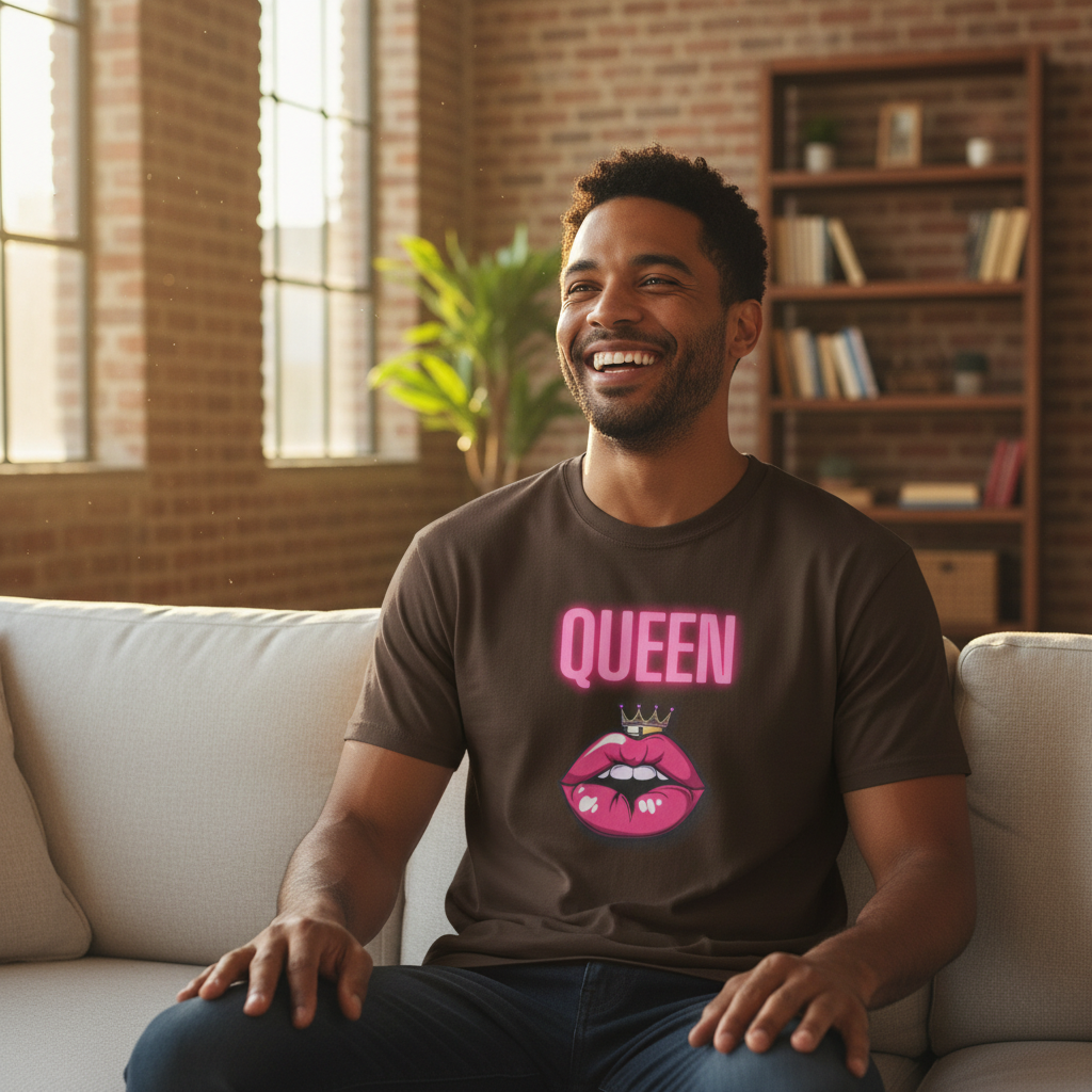 Queen Lip Graphic T-Shirt — Feminine Crowned Lips Tee
