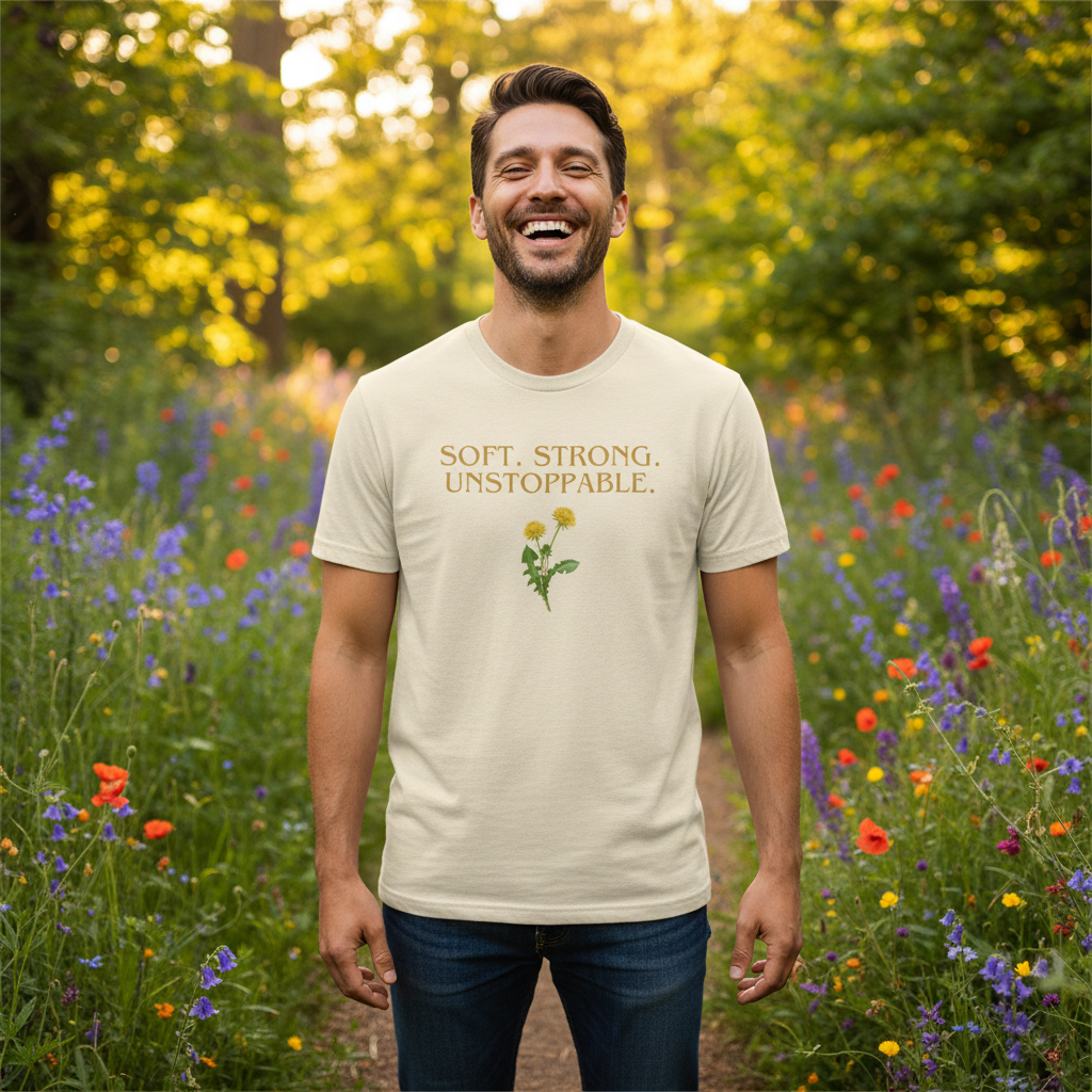 Soft. Strong. Unstoppable. T-Shirt — Floral Empowerment Tee