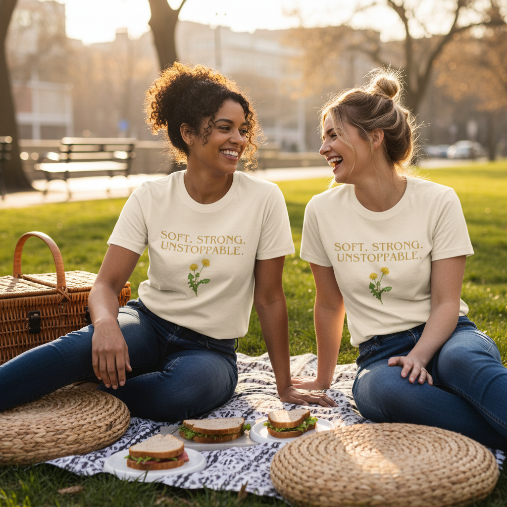 Soft. Strong. Unstoppable. T-Shirt — Floral Empowerment Tee