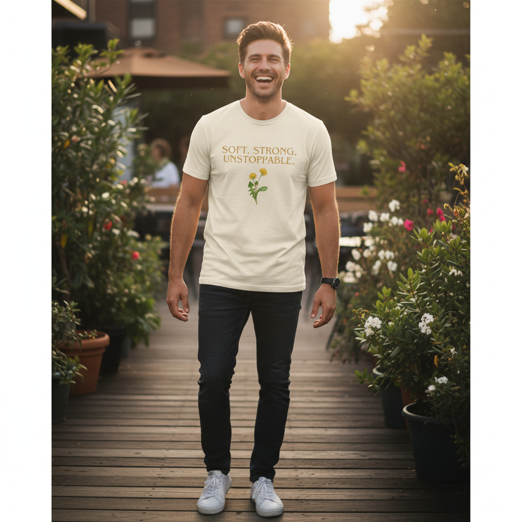 Soft. Strong. Unstoppable. T-Shirt — Floral Empowerment Tee