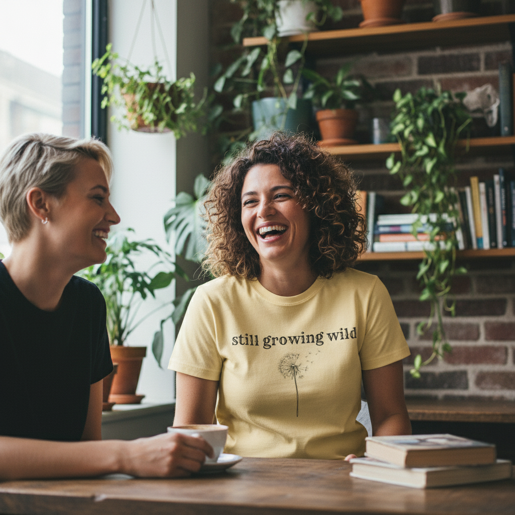 Still Growing Wild T-Shirt — Dandelion Graphic Tee (Boho Nature Vibe)