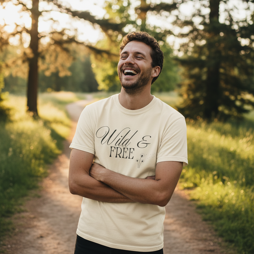 Wild & Free Script T-Shirt | Boho Nature Graphic Tee