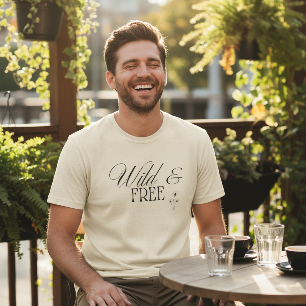 Wild & Free Script T-Shirt | Boho Nature Graphic Tee