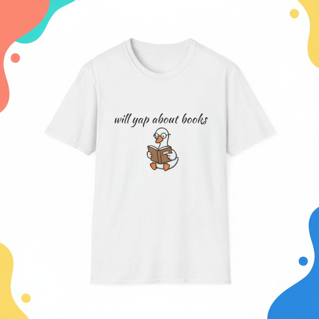 Will Yap About Books Duck Reading Tee | Funny Book Lover Gift T-Shirt for Readers & Book Club