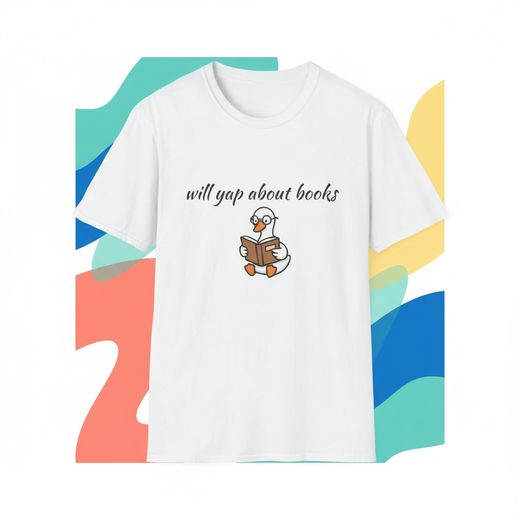 Will Yap About Books Duck Reading Tee | Funny Book Lover Gift T-Shirt for Readers & Book Club