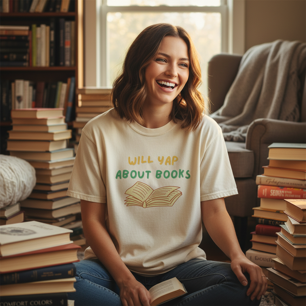 Will Yap About Books T-Shirt | Book Lover Tee, Reading Graphic Shirt