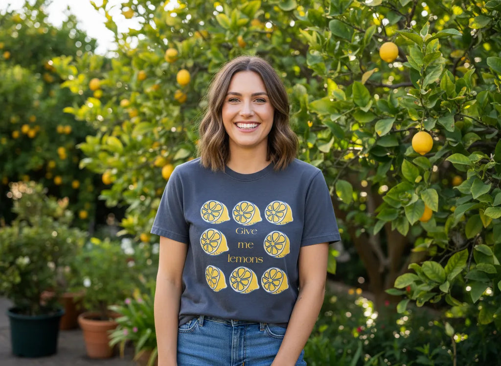 Give Me Lemons T-Shirt | Cute Lemon Citrus Graphic Tee | Fun Fruit Gift