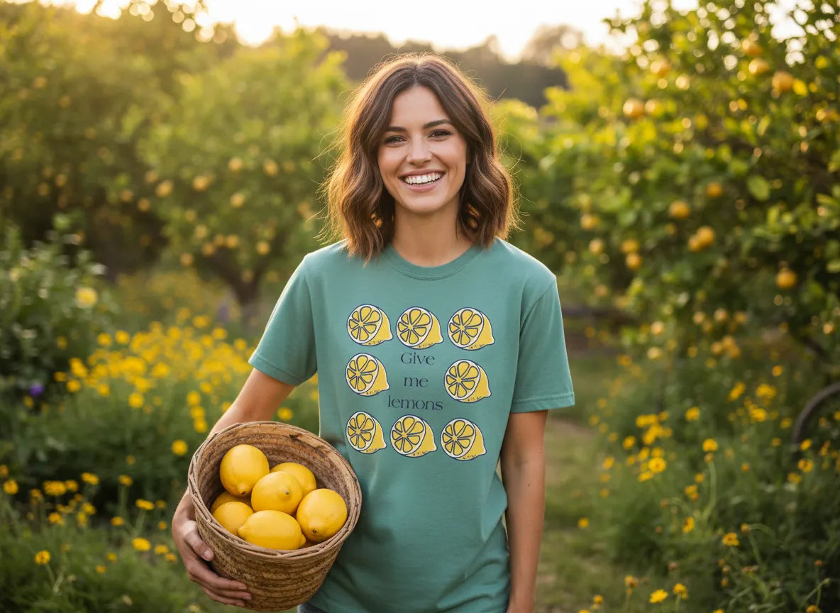 Give Me Lemons T-Shirt | Cute Lemon Citrus Graphic Tee | Fun Fruit Gift