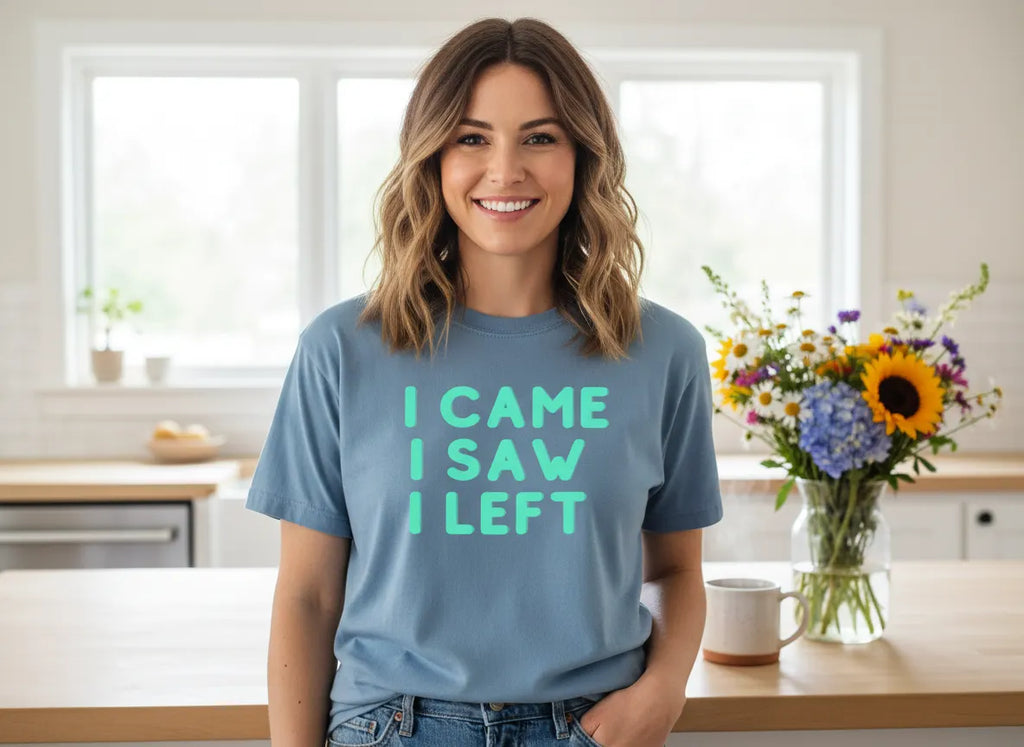 I Came I Saw I Left T-Shirt | Funny Introvert Gift Tee for Antisocial People