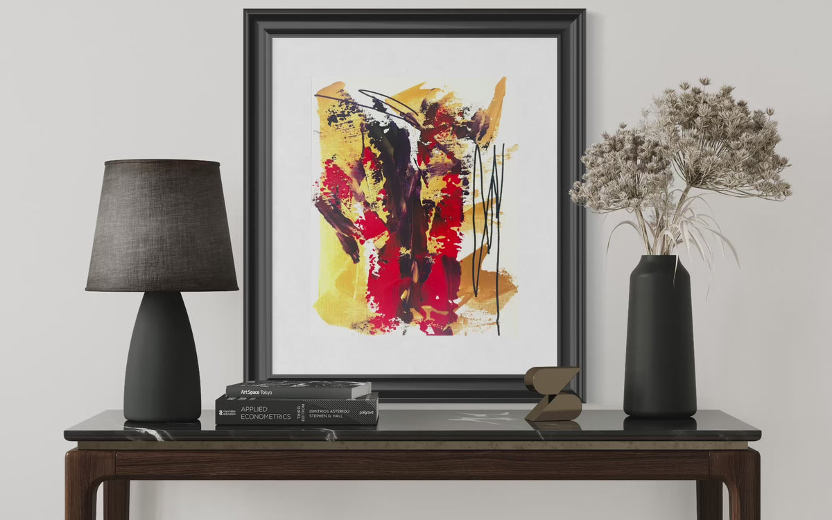 Blaze of Emotion Giclée Abstract Art Print | Passepartout Mounted Fine Art Print | Modern Colourful Wall Art